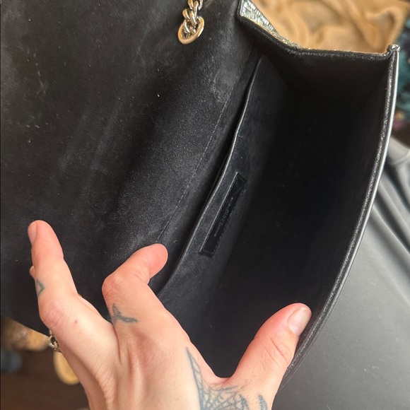 Saint Laurent Silver and Black Chain Bag - Picture 8 of 14